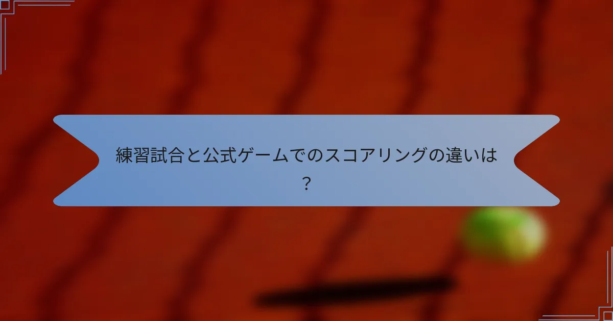 練習試合と公式ゲームでのスコアリングの違いは？