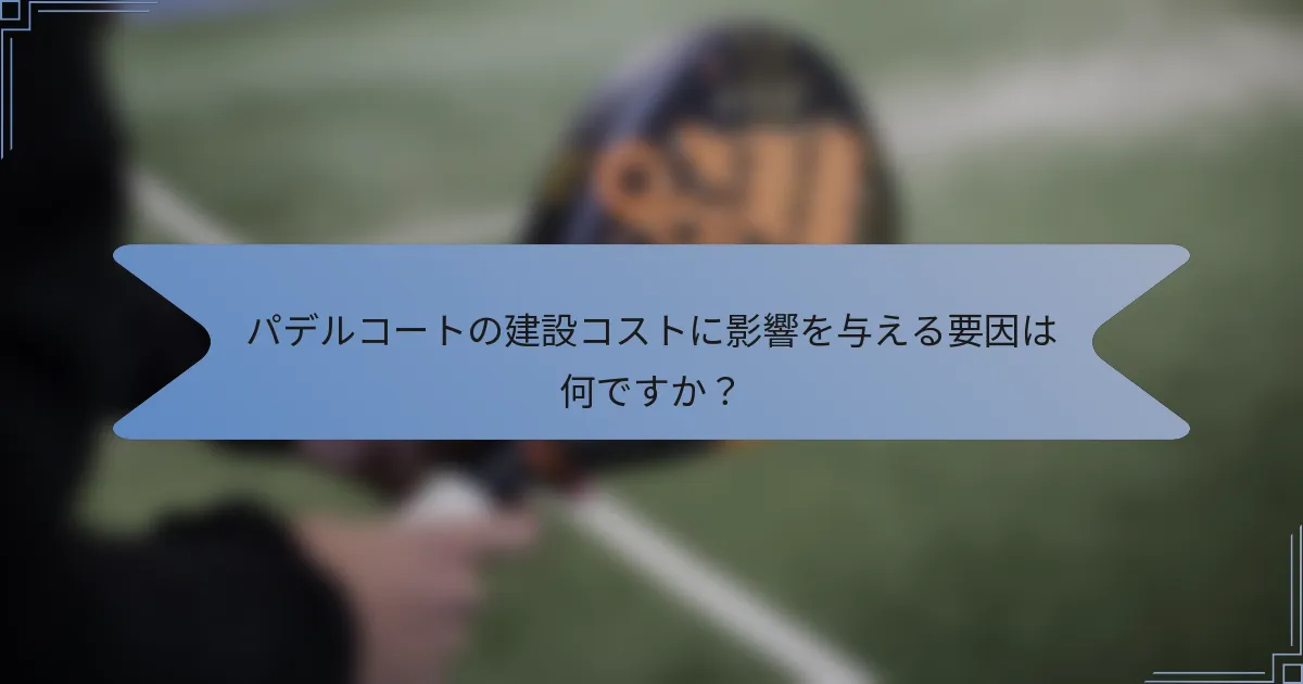 パデルコートの建設コストに影響を与える要因は何ですか？