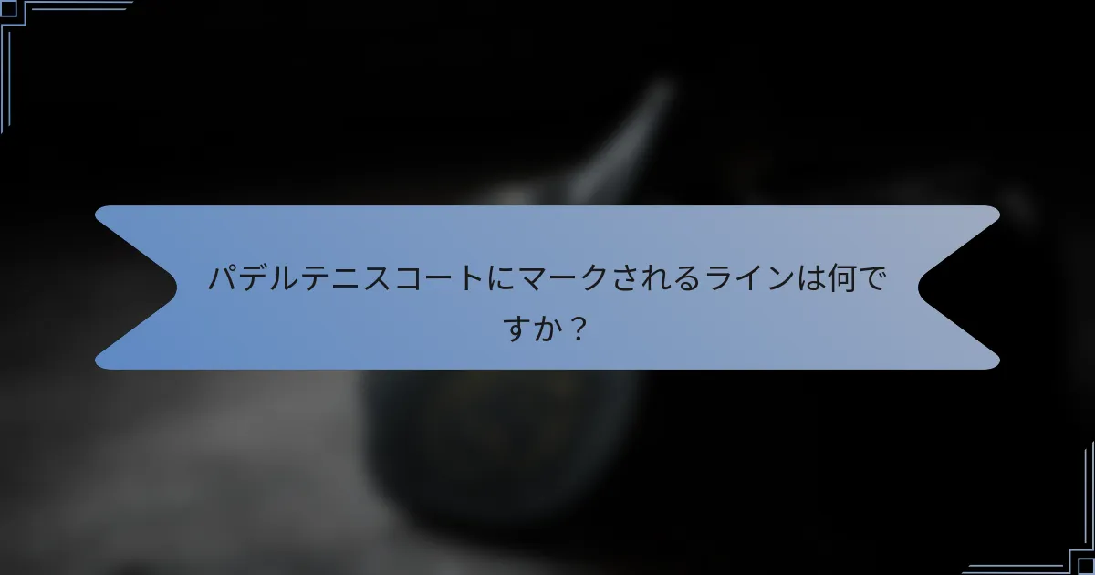 パデルテニスコートにマークされるラインは何ですか？