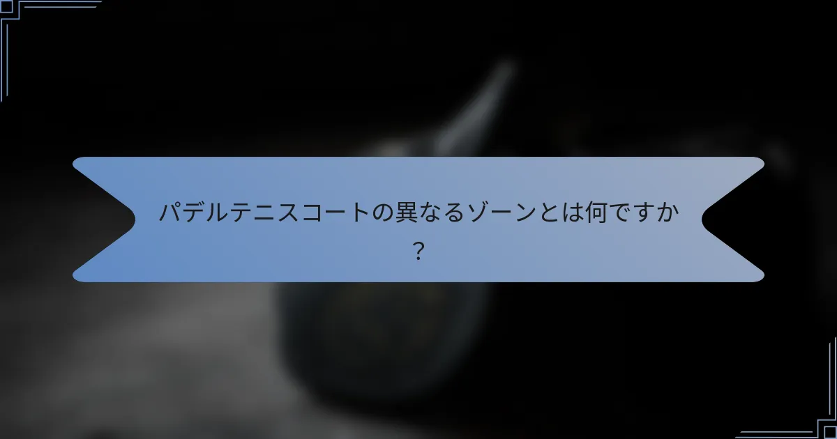 パデルテニスコートの異なるゾーンとは何ですか？