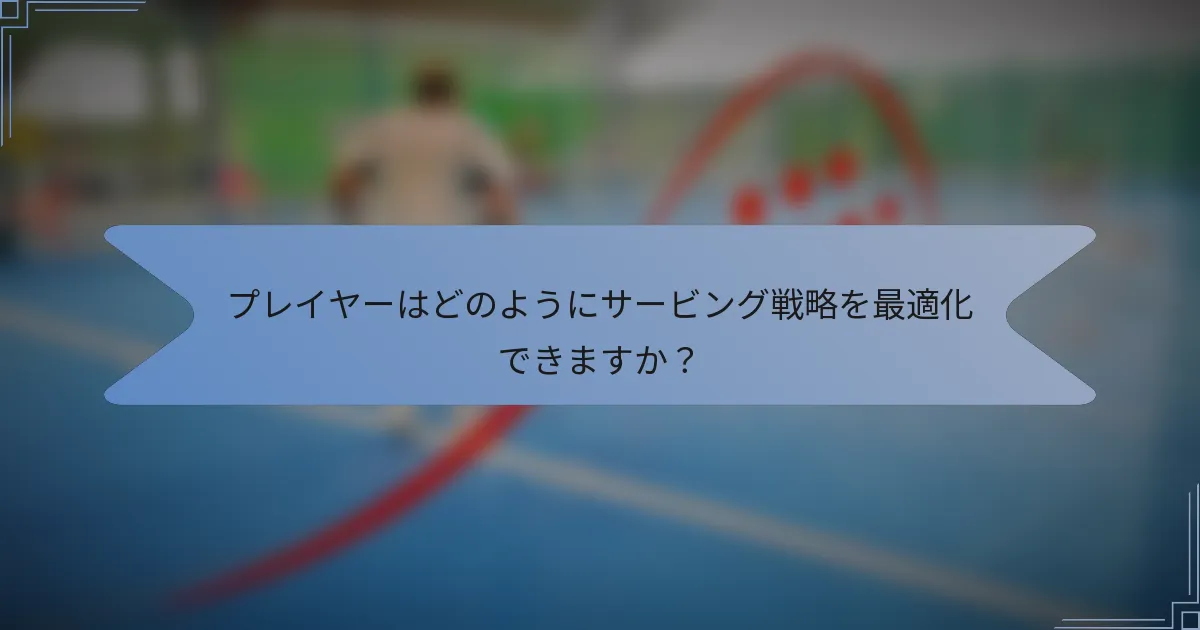 プレイヤーはどのようにサービング戦略を最適化できますか？